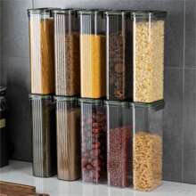 Airtight Food Storage Containers With Lids, Plastic Spaghetti Container For Pasta Organizer, Air Tight House Kitchen Pantry Organization And Storage - White - View 6