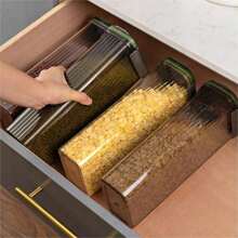 Airtight Food Storage Containers With Lids, Plastic Spaghetti Container For Pasta Organizer, Air Tight House Kitchen Pantry Organization And Storage - White - View 5