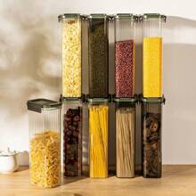 Airtight Food Storage Containers With Lids, Plastic Spaghetti Container For Pasta Organizer, Air Tight House Kitchen Pantry Organization And Storage - White - View 3