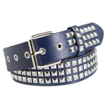 Stylish PU Leather Belt With Square Rivet Rivets For Women Men's Hip-Hop Style Jeans - Multicolor - View 3