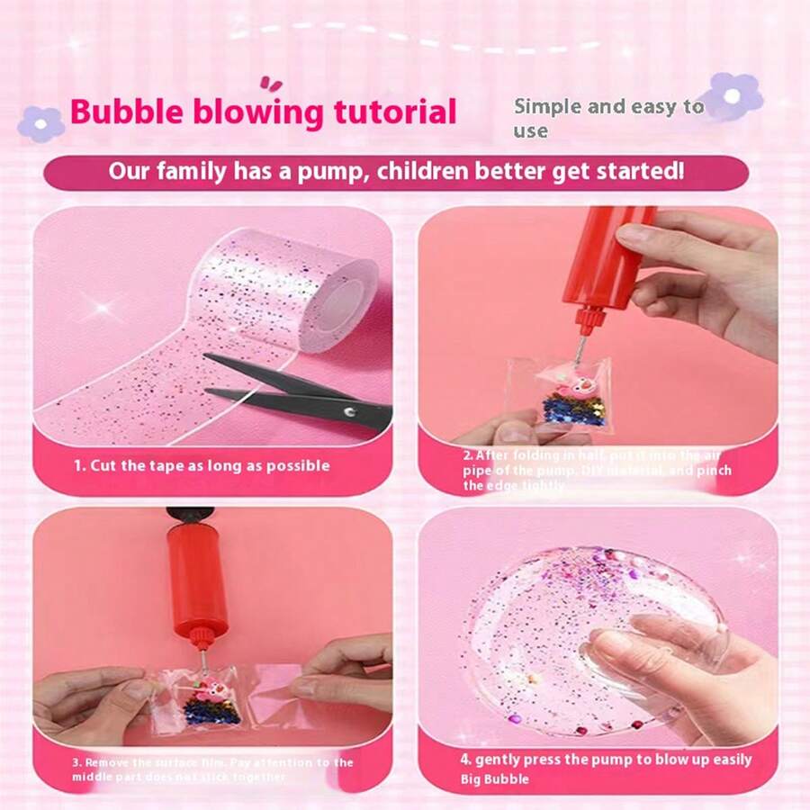 1入奈米膠泡泡橡皮泥吹泡泡套裝，包含DIY雙面膠帶，奶油膠和Gooka奈米膠水 - 彩色 - 查看 1