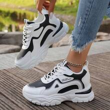 Women Chunky Sneakers, New Spring And Autumn Casual Sports Shoes For Women - Black - View 3