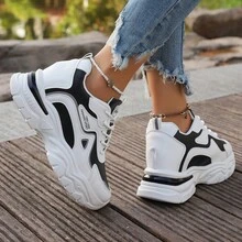 Women Chunky Sneakers, New Spring And Autumn Casual Sports Shoes For Women - Black - View 2