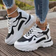 Women Chunky Sneakers, New Spring And Autumn Casual Sports Shoes For Women - Black - View 5