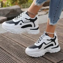Women Chunky Sneakers, New Spring And Autumn Casual Sports Shoes For Women - Black - View 4