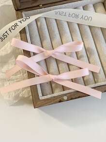 6pcs Simple Ribbon Bow Hair Clips For Girls, Ballet Style Hair Barrettes - Multicolor - View 3