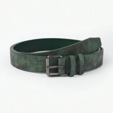 1pc Unisex Multicolor Faux Leather Fashionable Belt, Simple And Versatile, Western Cowboy Style, Suitable For Daily Use And Going-Out Outfits Summer, School Casual, Business, Boyfriend Husband Father Dad Men Gift, Daily Wear, Fashion, Teen, Outdoor, Vacation, Athletic, Travel, Street, Boho, Vintage Fall, Autumn, Halloween Autumn-Winter Accessories,Suitable For Teens, Youth,Men,Casual, Outdoor, Athletic, Vacation, Graduation Gifts, Birthday, Daily Wear - Dark Green - View 4