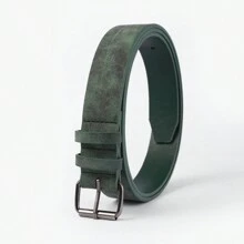 1pc Unisex Multicolor Faux Leather Fashionable Belt, Simple And Versatile, Western Cowboy Style, Suitable For Daily Use And Going-Out Outfits Summer, School Casual, Business, Boyfriend Husband Father Dad Men Gift, Daily Wear, Fashion, Teen, Outdoor, Vacation, Athletic, Travel, Street, Boho, Vintage Fall, Autumn, Halloween Autumn-Winter Accessories,Suitable For Teens, Youth,Men,Casual, Outdoor, Athletic, Vacation, Graduation Gifts, Birthday, Daily Wear - Dark Green - View 1
