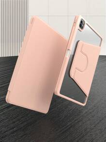 360° Rotating IPad Protective Case Backcover, Shock-Proof, High Compression Resistance, Scratch-Resistant, Support Sleep/Wake Function, Compatible With Built-In Apple Pencil Slot, Adjustable Viewing Angle - Pink - Pink - View 7