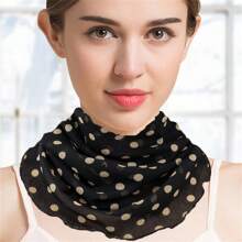 1入薄花卉印花網狀吊帶式防曬透氣多功能圍巾，女性適用，可當作圍巾、頭帶或優雅臉部罩 - 彩色 - 查看 15