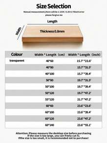 1pc Customizable Size Transparent Pvc Table Mat With Rounded Corner Design, Waterproof, Oilproof And Heat Resistant, Preventing Liquid Penetration, Anti-Scratch And Anti-Wear, Easy To Clean, Slanted Cut Design Prevents Hand Cutting, Suitable For Living Room And Home Use
