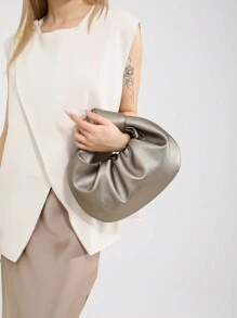 Modische, minimalistische Handtasche mit plissiertem Wolken-Design, vielseitig als Schulter- oder Unterarmtasche zu tragen