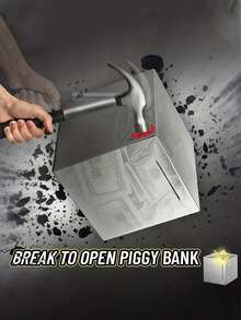 Bank For Adults Stainless Steel Savings Bank To Help Budget And Save Must Break To Access Money - Multicolor - View 9