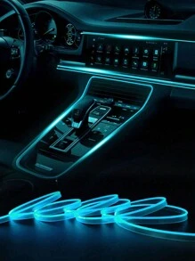 196.8in/5m Car Atmosphere Light, USB Power Supply DIY Decorative Instrument Board Atmosphere, LED Light Belt, Neon Light Flash, Suitable For Cars, Gardens, Decorations