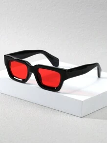 1/2 pares de gafas de marco rectangular cóncavo grueso para hombres, gafas de moda multifuncionales de estilo callejero retro para verano, playa, vacaciones, exterior y viajes - Multicolor - Ver 17