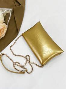 Women Fashionable Simple All-Match Shoulder Crossbody Bag - Gold - View 5