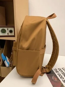 男士背包，大容量防水減負休閒背包，可調節電腦學生背包側背包散步背包Sprayground學校背包書包大學生包工作暑假攜帶實用禮品個性化禮品男人男友爸爸丈夫父親節禮品 - 卡其色 - 查看 5