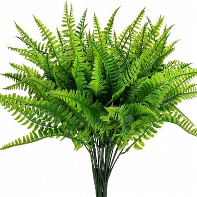 4/8/12pcs Artificial Boston Fern Plants, UV Resistant Greenery Bushes, DIY Decoration For Home, Office, Garden, Indoor, And Outdoor, Valentine Day, Gift Gifts Birthday Graduation