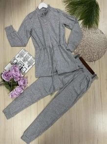 Women Two-Piece Outfits - 淺灰色 - 查看 1