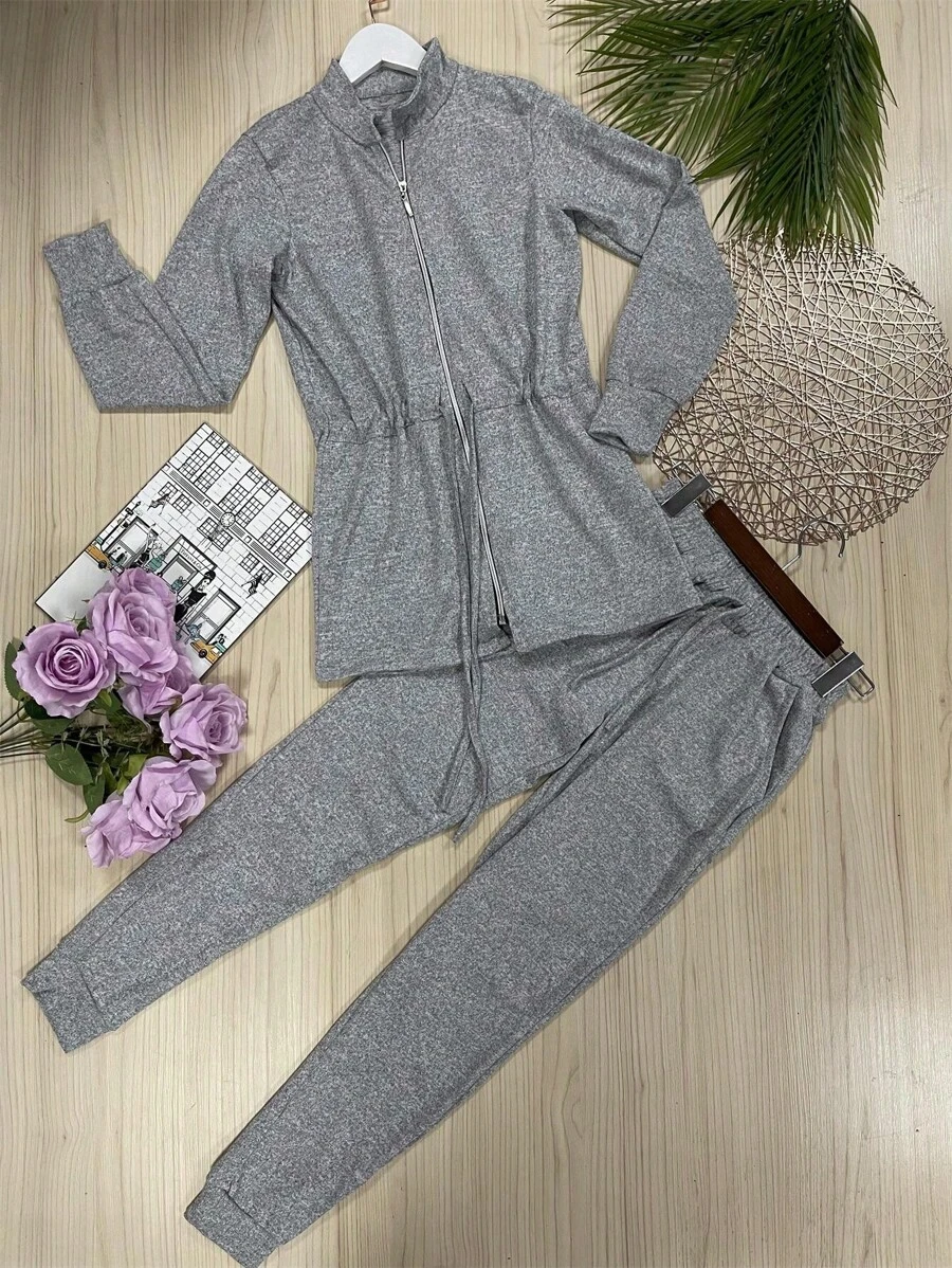 Women Two-Piece Outfits - 淺灰色 - 查看 1