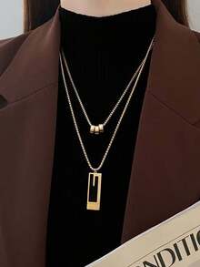 1 Máy Tính Nữ Áo Len Dây Chuyền Vòng Cổ Trang Trí Quần Áo Phụ Kiện Thời Trang Đơn Giản Mặt Dây Chuyền Vòng Cổ - A - Xem 6