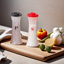 隨機3入組優雅沙漏造型鹽胡椒瓶套裝，帶蓋，方便攜帶，耐用，適用於家庭、廚房、餐廳和野營