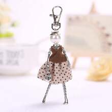 1 chiếc móc khóa mặt dây chuyền ngọc trai nhân vật hoạt hình thủ công dành cho phụ nữ - Màu Bạc Cổ - Xem 4