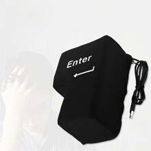 Gran tecla Enter USB cojín de ventilación, botón de retorno suave para computadora, almohada de descompresión, juguete para aliviar el estrés del botón Enter, empaquetado y enviado al azar - Multicolor - Ver 12