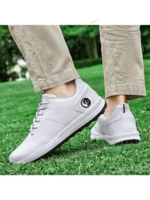 男士专业高尔夫运动鞋，防水防滑时尚休闲鞋 - 白色 - 查看 2