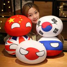 1pc Cute Poland Country Stuffed Ball Plush Doll, Cartoon National Flag Character Doll, Gift For Friends