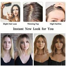 Bangs Clip In Hair Extensions,3D Bangs 360° Cover Clip On Bangs Women Curved Bangs For Daily Wear 8inch - Natural Black - View 7
