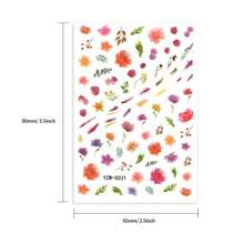 1張全覆蓋自粘式指甲貼紙，帶手繪線條，區塊和英文字母，適用於DIY或美甲沙龍，S147 - 彩色 - 查看 4