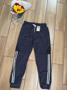 1Pcsantalones casuales de terciopelo y gruesos para hombres - Azul Marino - Ver 1