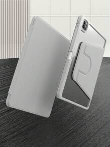 360° Rotating IPad Protective Case Backcover, Shock-Proof, High Compression Resistance, Scratch-Resistant, Support Sleep/Wake Function, Compatible With Built-In Apple Pencil Slot, Adjustable Viewing Angle - Grey - Grey - View 7