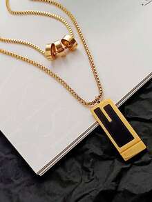 1 Máy Tính Nữ Áo Len Dây Chuyền Vòng Cổ Trang Trí Quần Áo Phụ Kiện Thời Trang Đơn Giản Mặt Dây Chuyền Vòng Cổ - A - Xem 3