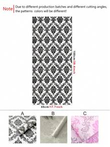 1張復古歐式圖案自粘式壁紙，防水，防污，易於清潔，適用於家居、廚房、櫃子、桌子、椅子、臥室等裝飾翻新 - 彩色 - 查看 11