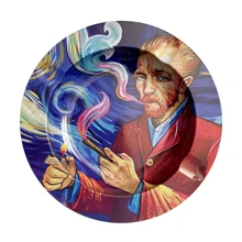 1 件时尚图案烟灰缸，马口铁烟灰储存盘，吸烟配件。，返校用品 - 彩色 - 查看 8