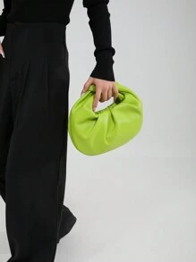 Fashionable Simple Pleated Cloud Handbag, New Versatile Shoulder/Underarm Bag - Green - View 4