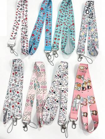 mengtuibian 1 件医生护士颈带挂绳钥匙扣，用于钥匙、身份证信用卡通行证挂绳钥匙扣、手机挂饰配件纪念品背包学校汽车配件可爱哥特 Y2k 万圣节配件教师节圣诞节礼物创意包袋挂绳带身份证夹汽车配件包袋挂饰