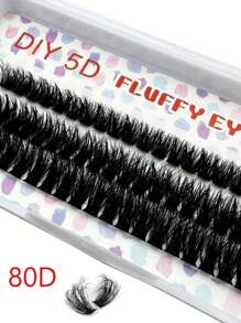 全新 60 束 5D 蓬松水貂睫毛延长自然 3D 俄罗斯卷假睫毛单根 100D/80D 簇睫毛 睫毛簇、睫毛簇、单根睫毛、睫毛、假睫毛 - D - 查看 14