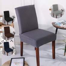 4 chiếc Vỏ bọc ghế ăn bằng vải thun Jacquard, Tấm bọc ghế Parson có thể giặt được, Tấm bảo vệ ghế có thể tháo rời cho tiệc cưới nhà hàng nhà bếp, Đen (4 chiếc, Xám nhạt) - Xám - Xem 2