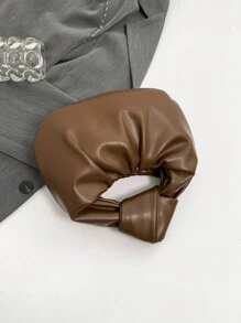Fashionable Simple Ruched Cloud Handbag, Versatile Shoulder/Underarm Bag, New Design - Coffee Brown - View 6