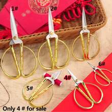1pc Stainless Steel Scissors, Retro Small Scissors, Precision Craft Scissors, Ergonomic, Versatile, Suitable For Scrapbooking, Sewing And Art Projects, Tools For Men - Yellow - View 7