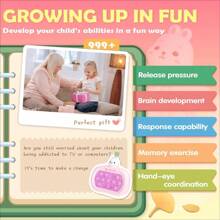 2024 Upgraded Fast Push Bubble Game With 13 Keys, Pop Game Cute Fidget It Game Handheld Light-Up Fidget Toy For Kids & Adults, Enhances Cognitive Skills With Crisp Audio & Precision Control, Perfect Gift For, Christmas & Birthdays (Unicorn Rabbit)(Battery Not Included | Red & Green Light Random)