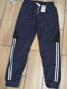 1Pcsantalones casuales de terciopelo y gruesos para hombres - Azul Marino - Ver 2