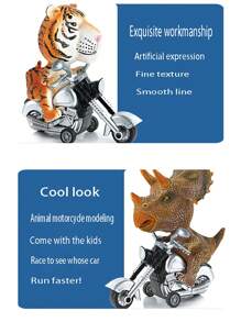 1 pieza de moto inercial pintada a mano con juguete realista de panda, modelo de animal de decoración de adorno - Multicolor - Ver 4