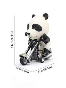 1 pieza de moto inercial pintada a mano con juguete realista de panda, modelo de animal de decoración de adorno - Multicolor - Ver 2