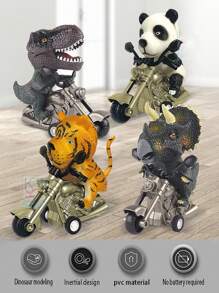 1 pieza de moto inercial pintada a mano con juguete realista de panda, modelo de animal de decoración de adorno - Multicolor - Ver 1