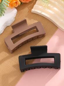 4pcs Square Design Strong Hold Hair Clips For Thick Hair, Women Fashion Hair Accessories - Jaw Hair Claw, Butterfly Hair Clip, Hair Grip,Dopamine Valentine's Day, Claw Clip Fall Winter For Vacation Outfits Woman - Multicolor - View 4