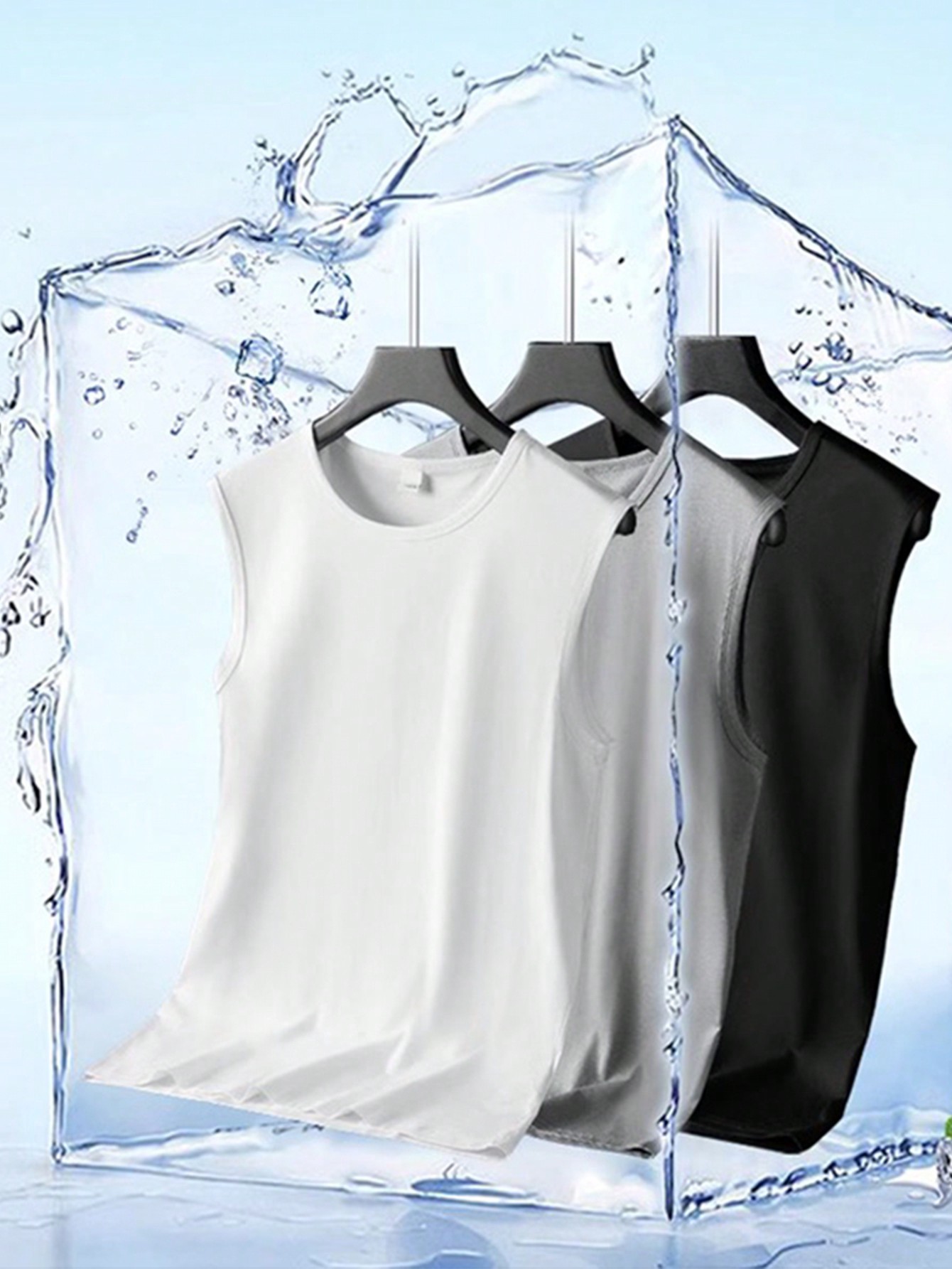 3 قطع من البلوزات الداخلية الرياضية بدون أكمام ذات...